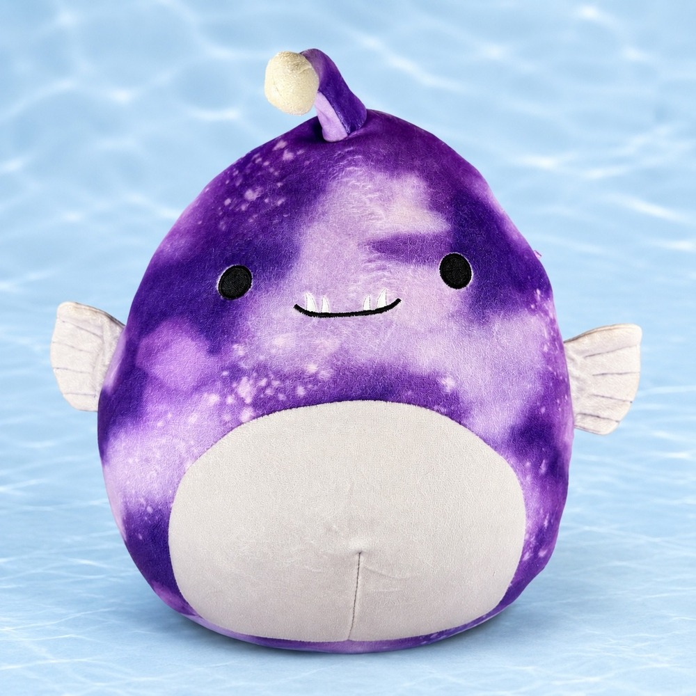 Squishmallows Easton Angler Fish Plush Kids 12 Inch‎ Purple Galaxy Sea Life Toy